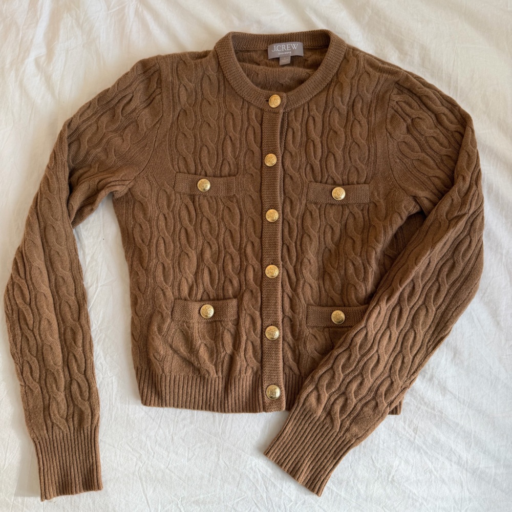 J. Crew Cable knit Cashmere Sweater